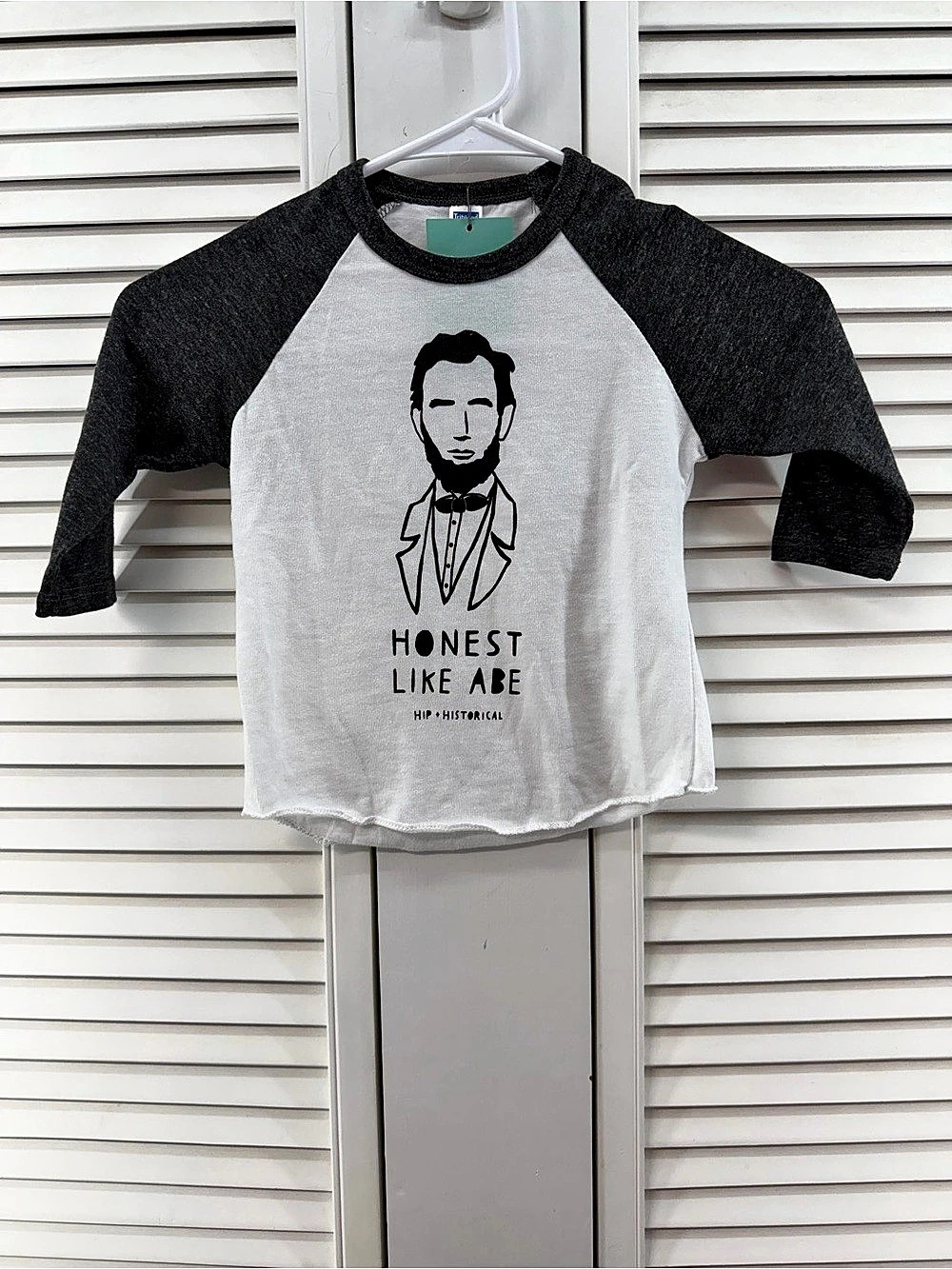 Wee Rascals size 2 Honest Like Abe Raglan Tee Boys